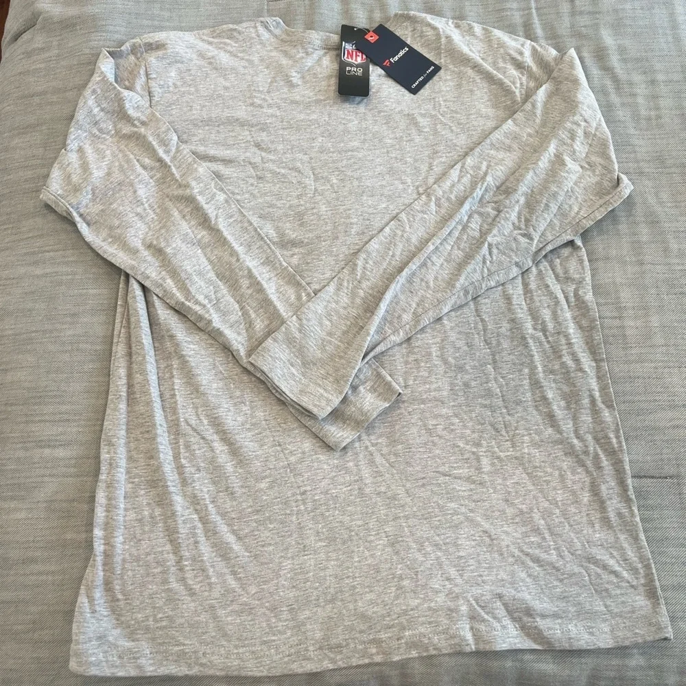Atlanta Falcon Fanatics Gray NFL Pro Line Long Sleeve Shirt Size Large